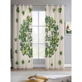 thumbnail image 2 of St Patrick's Day Sheer Curtains 63 Inch Length 2 Panels Set for Living Room/Bedroom, Green Shamrock Wreath Love Lucky Beige Kitchen Curtains Grommet Semi-Sheer Curtains Window Treatments 42"x63"x2, 2 of 7