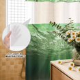 thumbnail image 3 of No Hook Shower Curtain, Dark Green Ocean Waves Shower Curtains for Bathroom with See Through Top Window, Summer Beach Coastal Abstract Waterproof & Washable Bath Curtain Stall 48"x72", 3 of 9