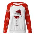 thumbnail image 4 of Puntoco Mujer Navidad Invierno Manga Larga Cuello Redondo Impresión De Letras Top Blusa Sudadera Puntoco Puntoco-9219, 4 of 4