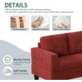 thumbnail image 3 of NeoKo Sectional Couch for Living Room Furniture Sets,Red Flannelette L Shape sectional Sofa 2 Piece for Apartment, Office, Bedrooms, 3 of 7