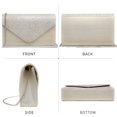 thumbnail image 3 of Bolso de noche Dasein para mujer, satinado, con strass, color champán, 3 of 6
