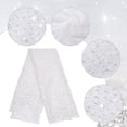 thumbnail image 4 of Tela de tul brillante de 63 x 39 pulgadas con lentejuelas y cuentas, cinta blanca, ideal para costura, acolchado, manualidades y decoración de prendas de vestir., 4 of 7