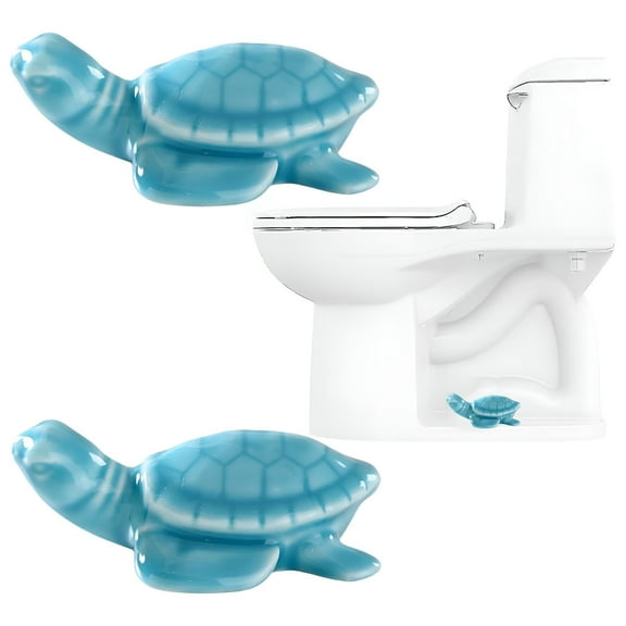 LAMIRO 2 Pcs Turtle Toilet Bolt Caps Ceramic Sea Turtle Toilet Bolt Cover Universal Screw Cover Caps for Bathroom Toilet Decor
