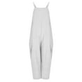 thumbnail image 7 of Wiyuqeen Overalls for Women Loose Fit Sleeveless Bib Cargo Jumpsuits Solid Baggy Wide Leg Rompers Lightweight Summer Jumpers with Pocket, 7 of 7