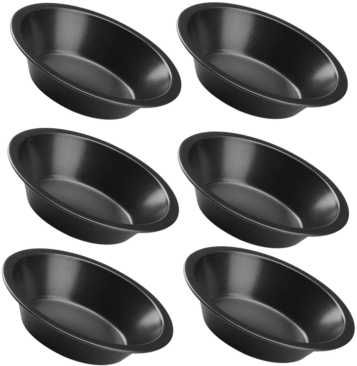 Doesnotapply 6-Pack Mini Pie Dishes - 5" Non-Stick Round Tart Tins For Quiche, Pot Pies & Desserts (12.7x8x3cm)