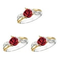 thumbnail image 2 of Minnieouse Anillo de rosa roja 3D para mujer, anillos de diamantes de imitación con hojas, joyería brillante Simple, regalo de señora de estilo europeo Type1 NO1 Minnieouse CBP587122, 2 of 6
