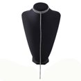thumbnail image 3 of Collier Ras du Cou en Strass Collier Clavicule à Pampilles Longues Chaîne Collier, 3 of 6