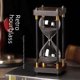 thumbnail image 2 of Temporizador de reloj de arena de madera creativo de 30/60 minutos para oficina, hogar, pequeños adornos grabados, regalos de cumpleaños y vacaciones, 2 of 4