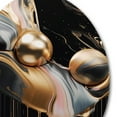 thumbnail image 4 of Designart "Marble Mirage Gold and Black V" Abstract Marble Metal Round Wall Decor, 4 of 5