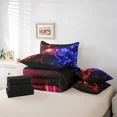 thumbnail image 4 of Erosebridal 7Pcs Gamer Comforter Set Twin,Gaming Bedding Comforter Set,Video Games Gamepad Bed In A Bag Neon Glowing Square Geometric Grid Red Blue Bed Sets With Comforter And Sheets, 4 of 5