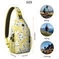 thumbnail image 3 of Lightweight Lemon Print Travel Sling Backpack, Retro Vintage Floral Pattern Crossbody Bag with Bright Yellow Fruit Print, Multi-Functional Storage, 3 of 6
