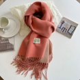 thumbnail image 1 of Fashion Solid Cashmere Warm Scarf New Design Pashmina Winter Double Side Diffrent Color Shawl Wraps Bufanda with Tassel Blanket, 1 of 7