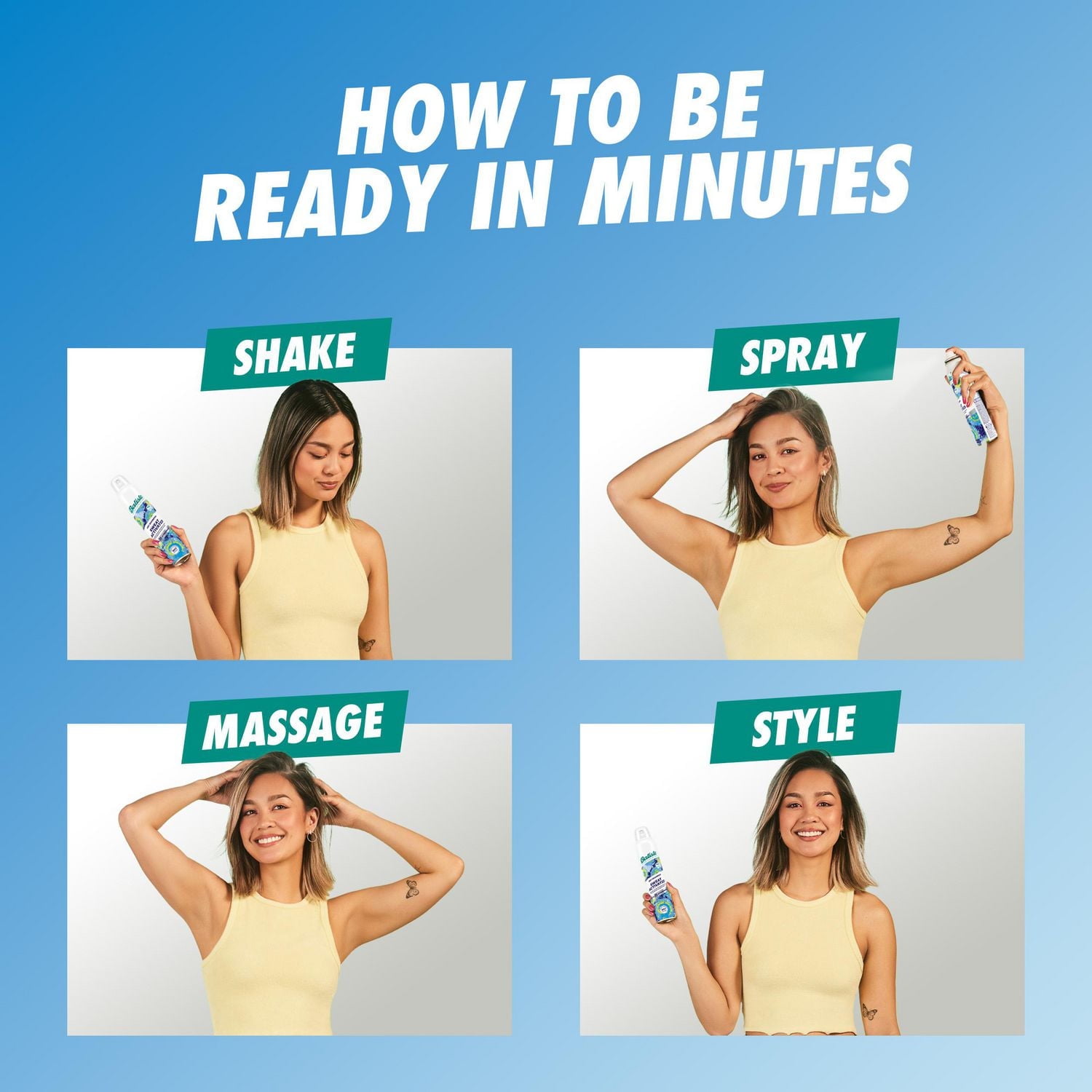 Batiste Dry Shampoo Spray Sensitive Scalp Unscented, Refresh Hair and Absorb Oil, Waterless Shampoo for Added Hair Texture and Volume, Paraben & Sulfate Free, Dermatologically Tested, 200ml, This lightweight formula is developed and suitable for sensitive scalp