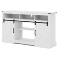 thumbnail image 6 of Mayincolor Farmhouse TV Stand, 34'' Tall Entertainment Center for 65+ Inch TV, Rustic Console with Sliding Door (White), 6 of 8