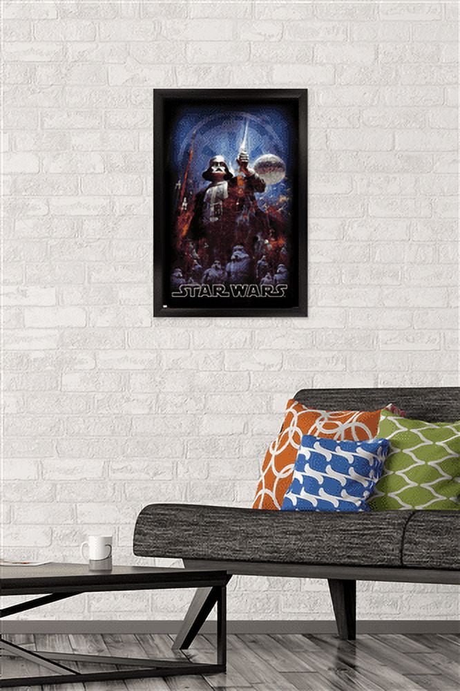 Star Wars: Empire Strikes Back - Empire Illustration Wall Poster, 14.725" x 22.375", Framed