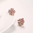 thumbnail image 5 of QQTDFG Rose Gold Platinum Plated Earrings Stud AAA Zirconia Push Back Clover .48" L251-18K Gold Rose Plated, 5 of 7