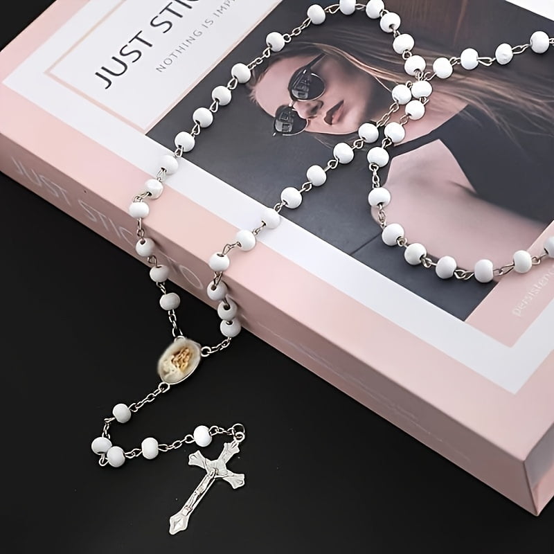 24Pcs Creative Wooden Rosary Necklaces with Box-Wooden Cross Rosary for Boys First Communion, First Communion Favors &Baptism Gifts, Religious Gifts, Rosarios Catolicos, Multi-Piece Party Favor Packs