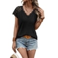 thumbnail image 1 of Beautyin Blouse à Manches Courtes Col en V avec Manches en Dentelle, 1 of 5