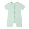 thumbnail image 1 of Girls Rompers Summer Solid Zipper Sleeper Jumpsuit Short Sleeve Onesie Outfits Light Green Soft Newborn Clothes, 1 of 3