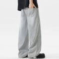 thumbnail image 5 of Conairie Mens Jeans Regular Fit Elastic Waist Denim Pants Fashion Solid Comfy Lightweight Outdoor Hiking Pants With Pocket Light Gray L, 5 of 6