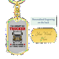 thumbnail image 3 of Grumpy Old Trucker Swivel Keychain Dog Tag Stainless Steel or 18k Gold, 3 of 10