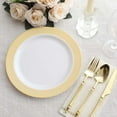 thumbnail image 4 of Efavormart 10 Pack White Plastic Dinner Plates With Beige Gold Spiral Rim, 10" Round Disposable Party Plates, 4 of 11