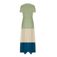 thumbnail image 4 of Women's Dresses Women's Fashion Printed Short Sleeve Round-Neck Ankle Dress Boho Dresses for Women Plus Size Mint Green L, 4 of 4