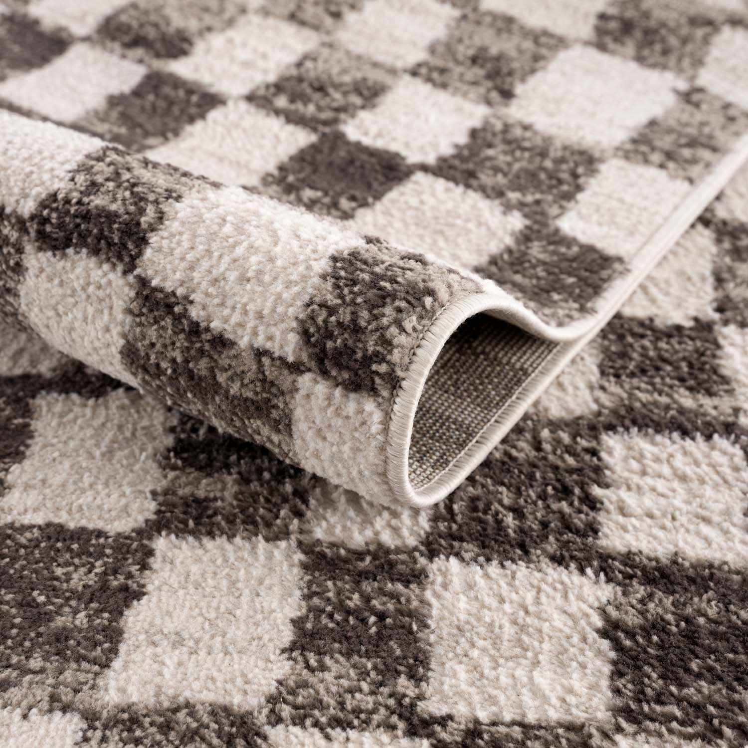 Hauteloom Benjy Living Room, Bedroom Area Rug - Contemporary - Cream, Charcoal - 4' x 6'