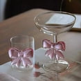 thumbnail image 2 of Halloween Glasses, Stemless Glasses, Pink Bow Glasses Bow Delicate and Elegant Pink Decorative Coquettish Container Clear for Weddings Birthdays Parties and Home, 2 of 8