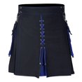 thumbnail image 4 of XIAONU Men's Black Blue Tactical Kilt Adjustable Pocketed Utility Kilt Stylish Casual Cultural Wear Pant, 4 of 5