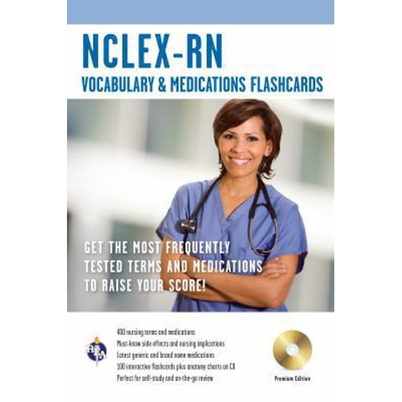 Pre-Owned NCLEX-RN Vocabulary and Medications Flashcard Book W/ CD [With CDROM] (Paperback) 0738609056 9780738609058