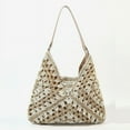 thumbnail image 1 of Granjero Gordo Bolso de hombro tejido para mujer, bolso de mano tejido y bolso de cosméticos, bolsos de mano tejidos elegantes para playa de verano, bolsos de hombro (beige), 1 of 5