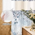 thumbnail image 3 of No Hook Shower Curtain, Blue Beige Coastal Shower Curtains for Bathroom with See Through Top Window, Beach Starfish Summer Eucalyptus Ombre Waterproof & Washable Bath Curtain Small Stall 36"x78", 3 of 9