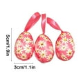 thumbnail image 3 of yulier 3 Pcs Easter Egg Ornaments, Fabric Wrapped Easter Egg Hanging Ornaments, Floral Pattern Easter Eggs Easter Tree Decorations, Colorful Easter Hanging Eggs, 3 of 6