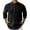Black, variant on Mens Linen Tops 3/4 Sleeve Shirt Button Down Stand Collar Topswith Pocket Loose Casual Clothes Lightweight Sophisticated Noble Style Quality Clothing For Men Bold Fashion Statement Top