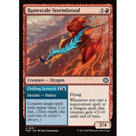 MtG Tarkir: Dragonstorm Uncommon Runescale Stormbrood // Chilling Screech #221