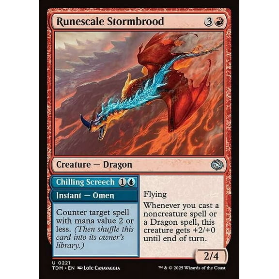 MtG Tarkir: Dragonstorm Uncommon Runescale Stormbrood // Chilling Screech #221