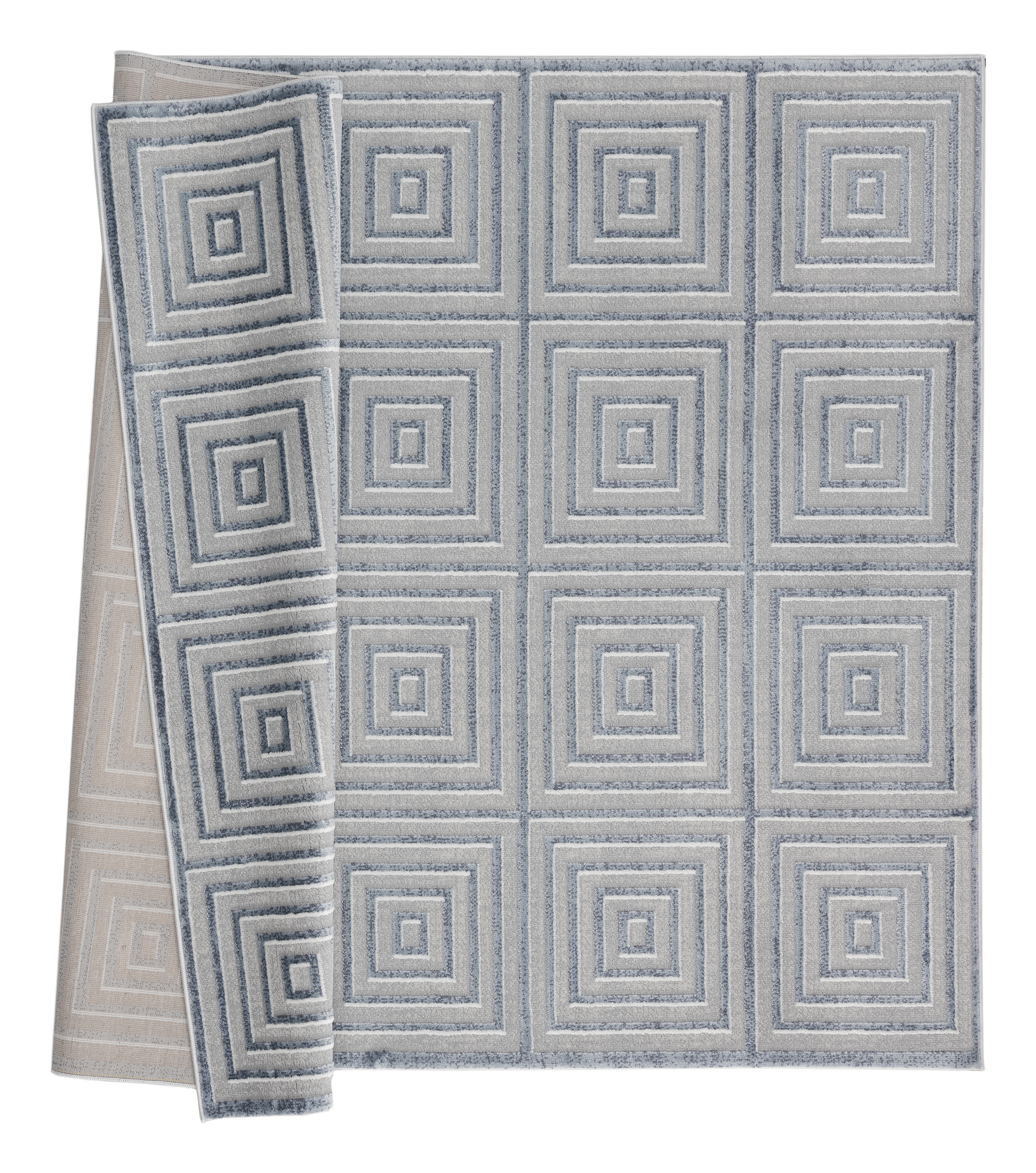 United Weavers Rasbora Piraya Contemporary Geometric Accent Rug, Blue/Grey, 1'11" x 3'