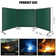 thumbnail image 7 of Accreate Welding Screen with Frame, 3-Panel Welding Curtain Screens, Flame-Resistant Transparent PVC Curtain, 12 Locking Swivel Wheels for Moveable Workshop Safety and Welding Protection, 7 of 7