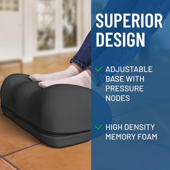 Adjustable Cloud Foot Rest for Under Desk at Work with Pressure Point Nodes - Comfortable Memory Foam Office Foot Stool & Under Desk Pillow for Gaming & Home Accessories