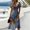 Blue, variant on Womens Halloween Dress Ghost Short Sleeve Bat Fall Wrap Dress Spider V Neck Casual Wedding Guest Dresses M