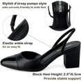 JENN ARDOR Slingback Heels for Women, Classic Low Block Heel Pumps