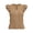 Khaki, variant on Women's V Neck Ruffle Short Sleeve Blouse Button Front Casual Loose Fit Solid Top with Plain Back for Daily Wear