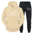 thumbnail image 3 of Conjuntos de otoño para hombre "Ingeniero eléctrico que es una pregunta" Sudadera con capucha divertida + Pantalones Trajes de 2 piezas Ropa deportiva de manga larga Pantalones de jogging, 3 of 5