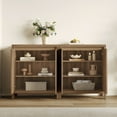 thumbnail image 4 of SICOTAS 29.1"W Mid Century Modern Sideboard Buffet Cabinet Set of 3 with Fluted Doors, Small Farmhouse Credenza with Adjustable Shelves Modular Storage Cabinet for Dining Room, Living Room, Walnut, 4 of 9