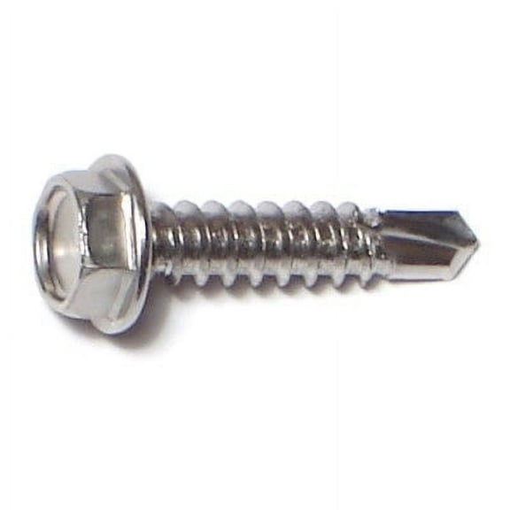 #8-18 x 3/4" 410 Stainless Hex Washer Head Self-Drilling Screws (65 pcs.)