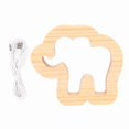 thumbnail image 1 of Elephant Wood Carving Lamp 3.3w Hollow Usb Powered Led Beads Night Light For Office Bedroom, 1 of 5