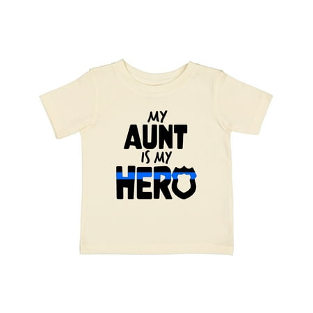 

Inktastic My Aunt is My Hero Police Officer Family Gift Baby Boy or Baby Girl T-Shirt