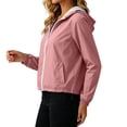 thumbnail image 3 of breaise Womens Sun Protection Jacket Lightweight Zipper Hooded Coat Active Outdoor Windbreaker Jackets, 3 of 7