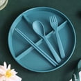 thumbnail image 4 of HLONK Divided Dinner Plates Set with Tableware 3 Compartment Unbreakable Portion Control Dinner Diet Plates Reusable Lightweight Divided Dish Set Stackable Divider Plates Microwave Safe, 4 of 5